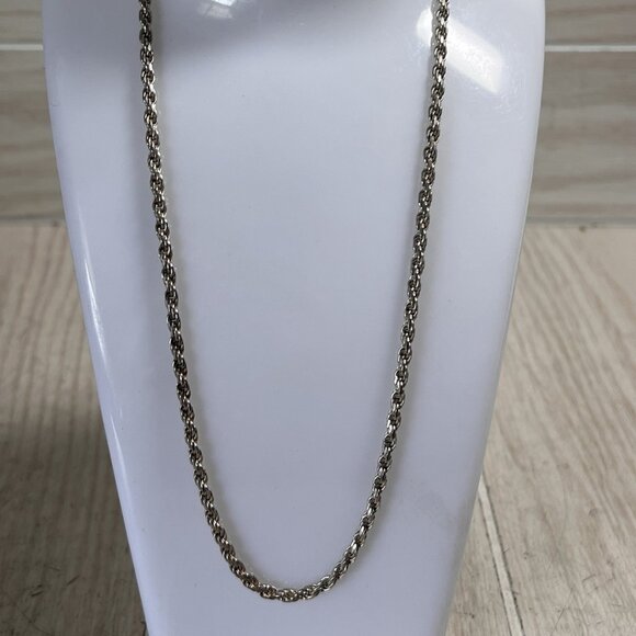 Twisted Rope Chain, Solid Sterling Silver,  18 Inches - Picture 1 of 8